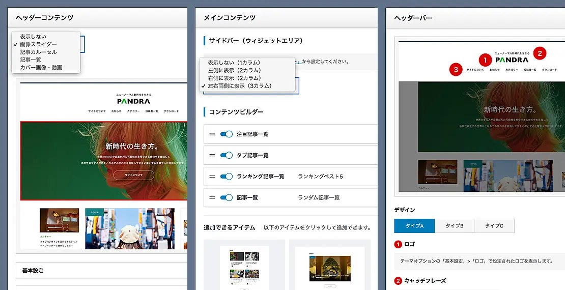 84パターンのレイアウトで、ブログ風にも企業メディア風にも
